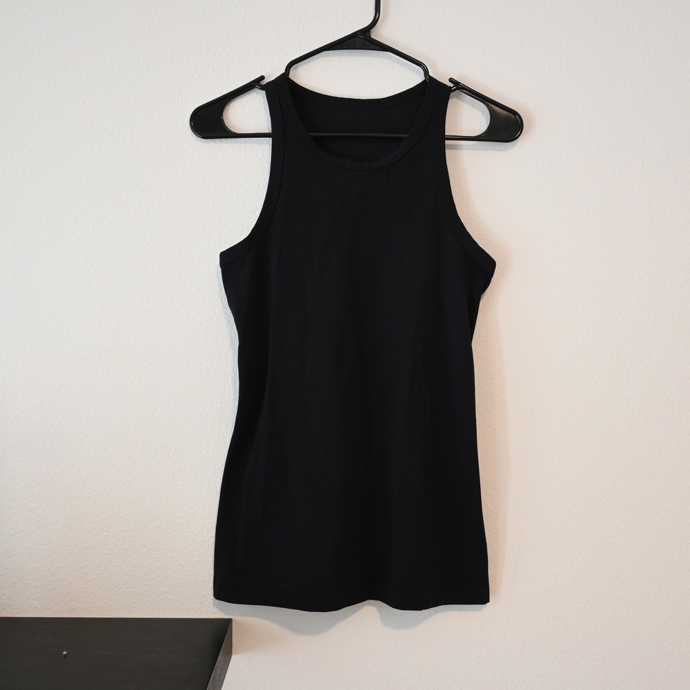 Lululemon High Neck Racerback Tank Top Black Size 6 Womens Yoga